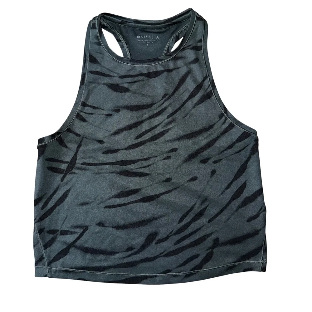 Athleta Salutation Stash Pocket 7/8 Legging & Shanti Crop Set Gray Zebra Print M - Picture 3 of 8